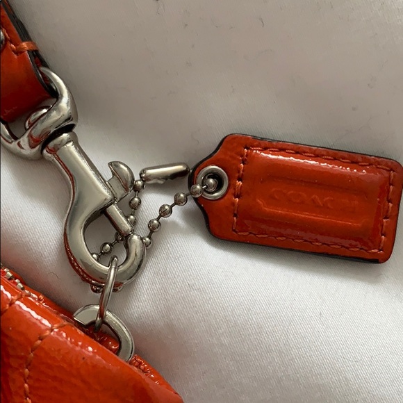 Coach Embossed Red Leather Wristlet - Picture 2 of 10